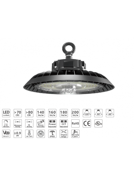 LAMP. HIGH BAY UL CCT 100-200/ 4K,5K,6K