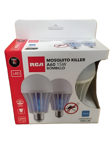 BOMBILLO LED MOSQUITO KILLER (2PACK) 15W 6500K 1.6W LUZ AZUL 85/265VRCA