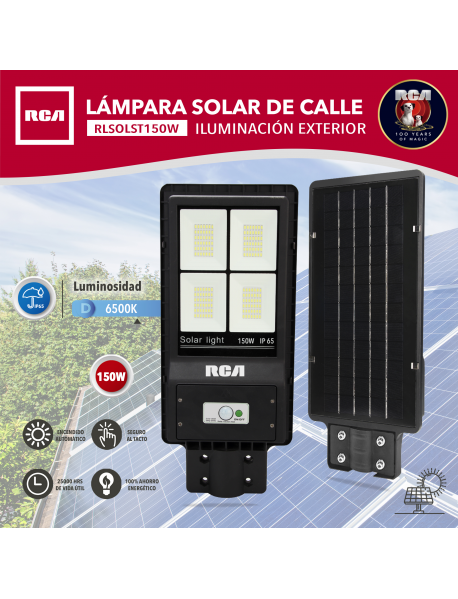 LAMPARA LED TIPO CALLE SOLAR 1600LM RCA